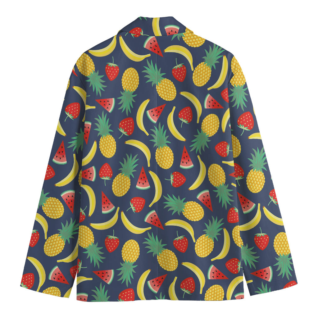 Cute Tropical Fruits Pattern Print Men's Blazer