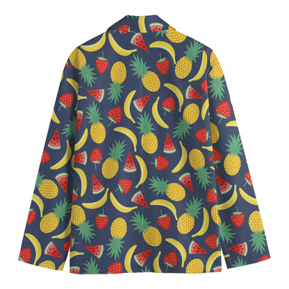Cute Tropical Fruits Pattern Print Men's Blazer