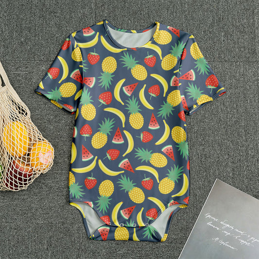 Cute Tropical Fruits Pattern Print Men's Bodysuit