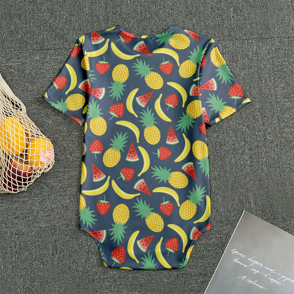 Cute Tropical Fruits Pattern Print Men's Bodysuit