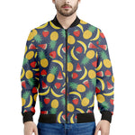Cute Tropical Fruits Pattern Print Men's Bomber Jacket