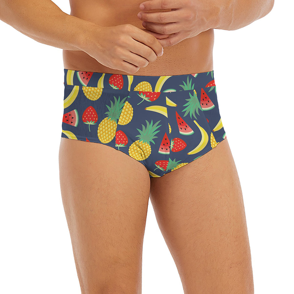 Cute Tropical Fruits Pattern Print Men's Briefs