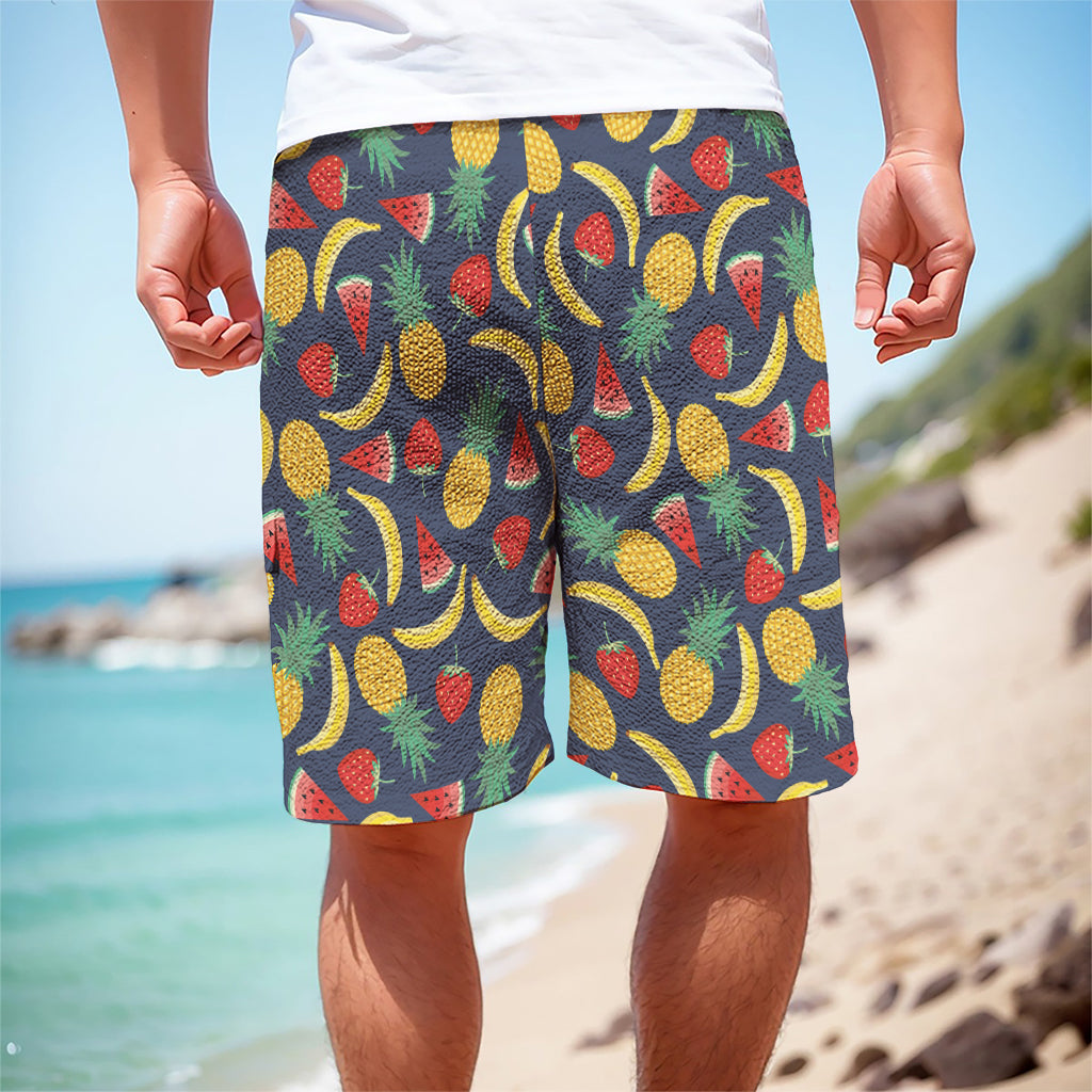 Cute Tropical Fruits Pattern Print Men's Cargo Shorts