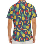 Cute Tropical Fruits Pattern Print Men's Deep V-Neck Shirt