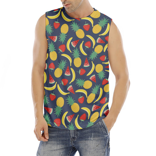 Cute Tropical Fruits Pattern Print Men's Fitness Tank Top