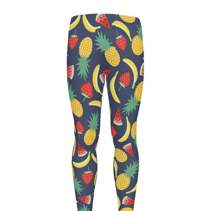 Cute Tropical Fruits Pattern Print Men's leggings
