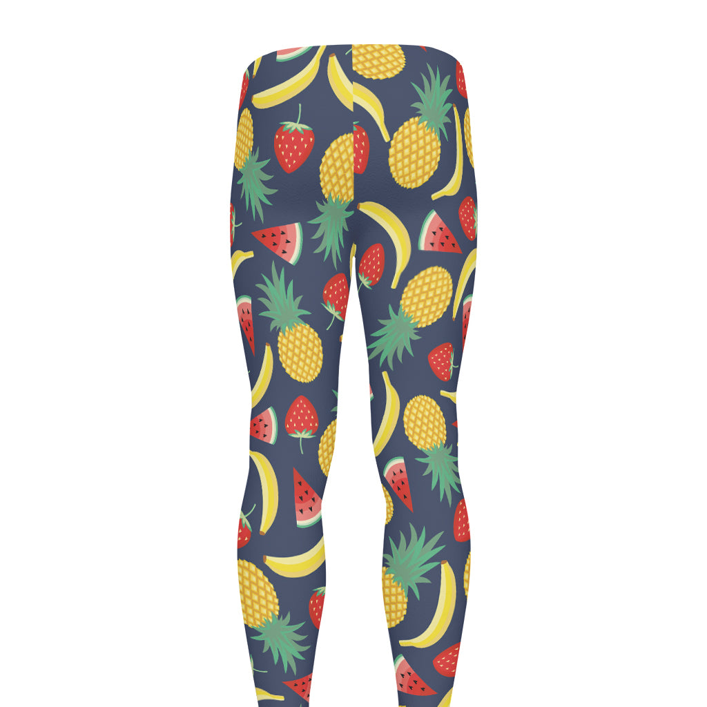 Cute Tropical Fruits Pattern Print Men's leggings