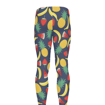 Cute Tropical Fruits Pattern Print Men's leggings