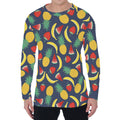 Cute Tropical Fruits Pattern Print Men's Long Sleeve T-Shirt