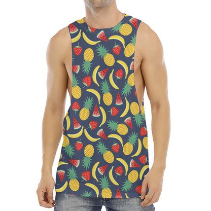Cute Tropical Fruits Pattern Print Men's Muscle Tank Top