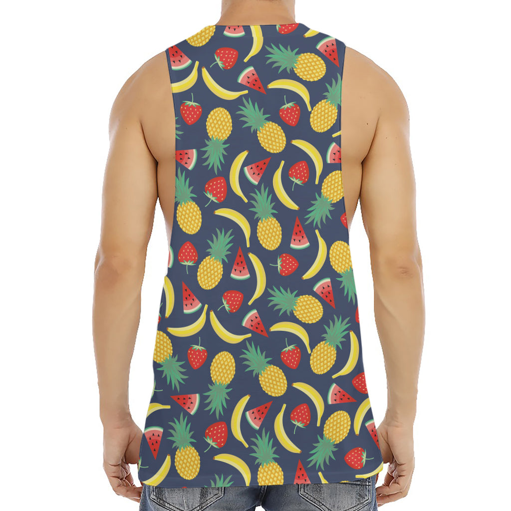 Cute Tropical Fruits Pattern Print Men's Muscle Tank Top