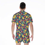Cute Tropical Fruits Pattern Print Men's Rompers