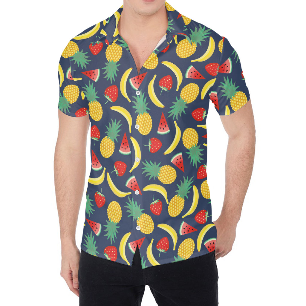 Cute Tropical Fruits Pattern Print Men's Shirt