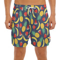 Cute Tropical Fruits Pattern Print Men's Split Running Shorts