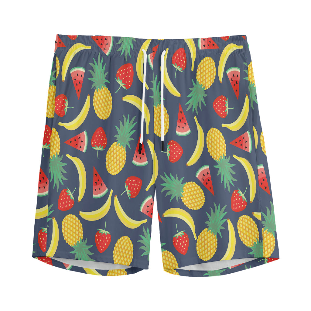 Cute Tropical Fruits Pattern Print Men's Sports Shorts