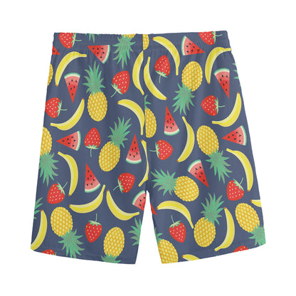 Cute Tropical Fruits Pattern Print Men's Sports Shorts
