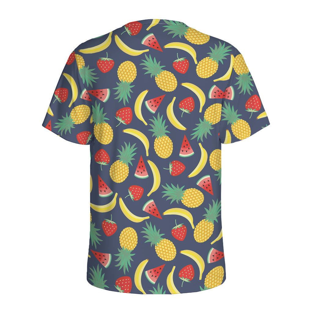 Cute Tropical Fruits Pattern Print Men's Sports T-Shirt