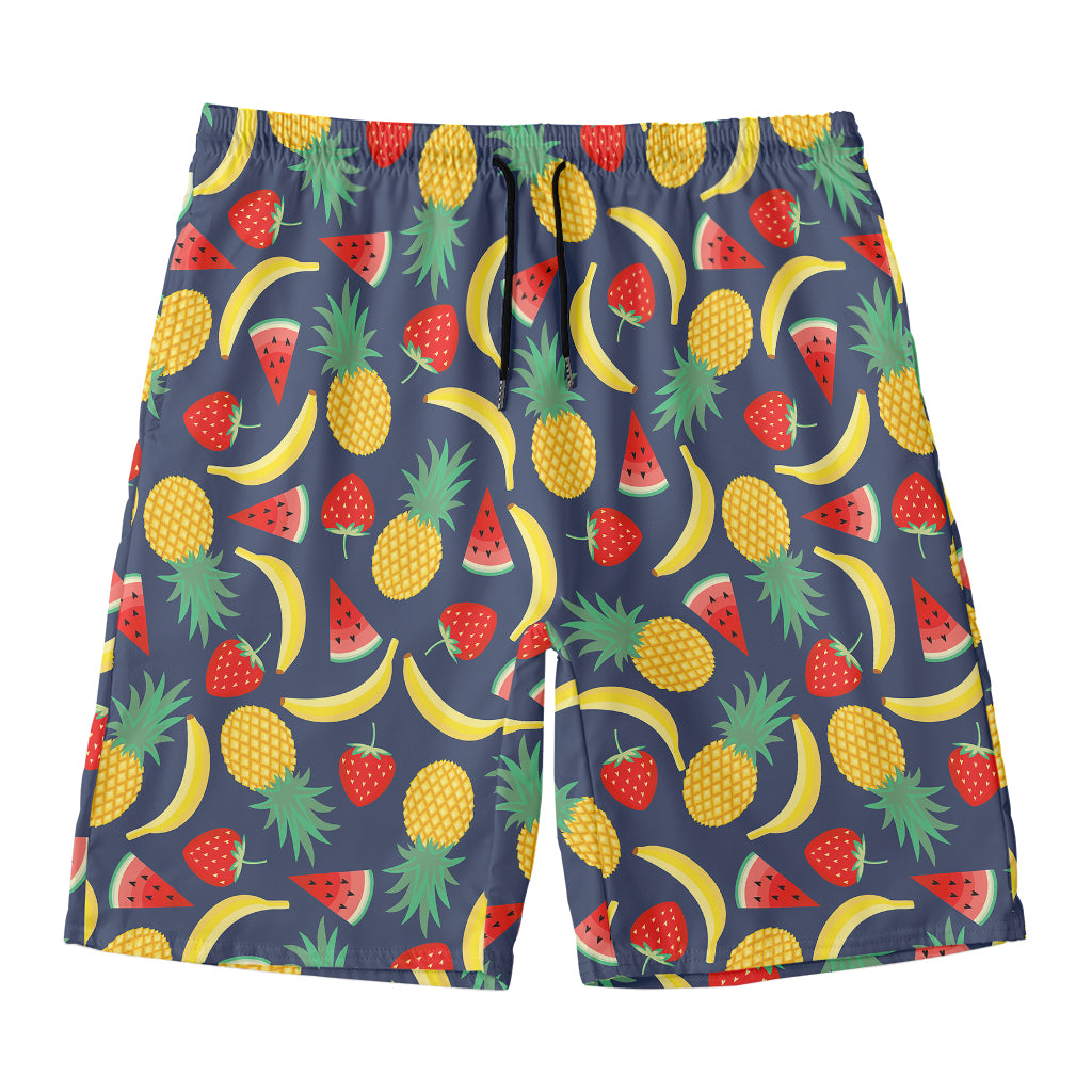 Cute Tropical Fruits Pattern Print Men's Swim Trunks