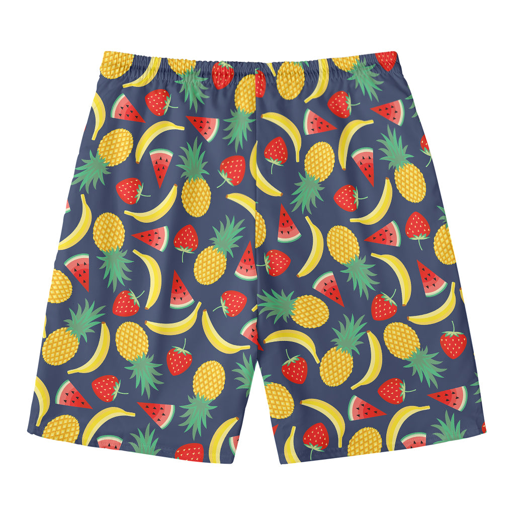 Cute Tropical Fruits Pattern Print Men's Swim Trunks