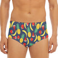 Cute Tropical Fruits Pattern Print Men's Triangle Swim Briefs