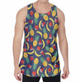 Cute Tropical Fruits Pattern Print Men's Velvet Tank Top