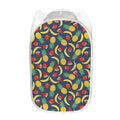 Cute Tropical Fruits Pattern Print Mesh Laundry Hamper