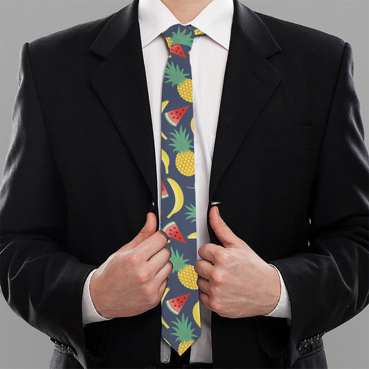 Cute Tropical Fruits Pattern Print Necktie