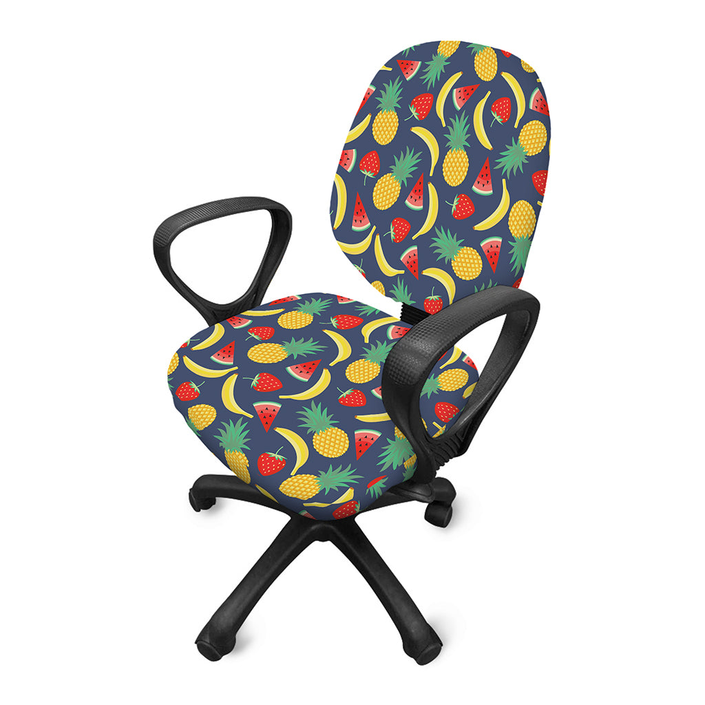Cute Tropical Fruits Pattern Print Office Chair Cover