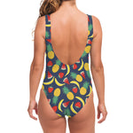 Cute Tropical Fruits Pattern Print One Piece Swimsuit