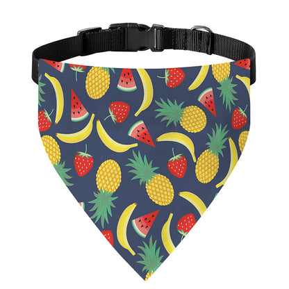 Cute Tropical Fruits Pattern Print Over The Collar Dog Bandana