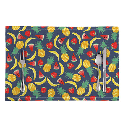 Cute Tropical Fruits Pattern Print Placemat