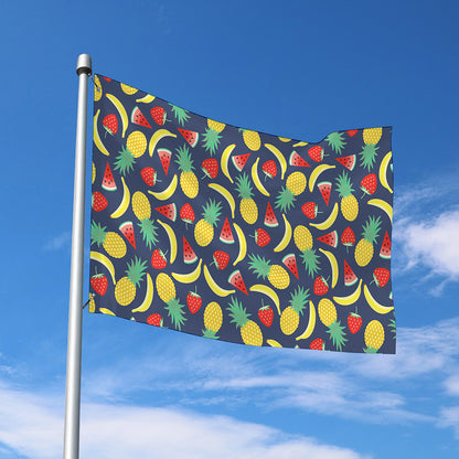 Cute Tropical Fruits Pattern Print Polyester Flag