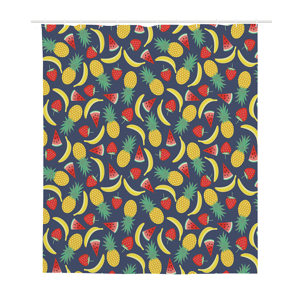 Cute Tropical Fruits Pattern Print Polyester Shower Curtain