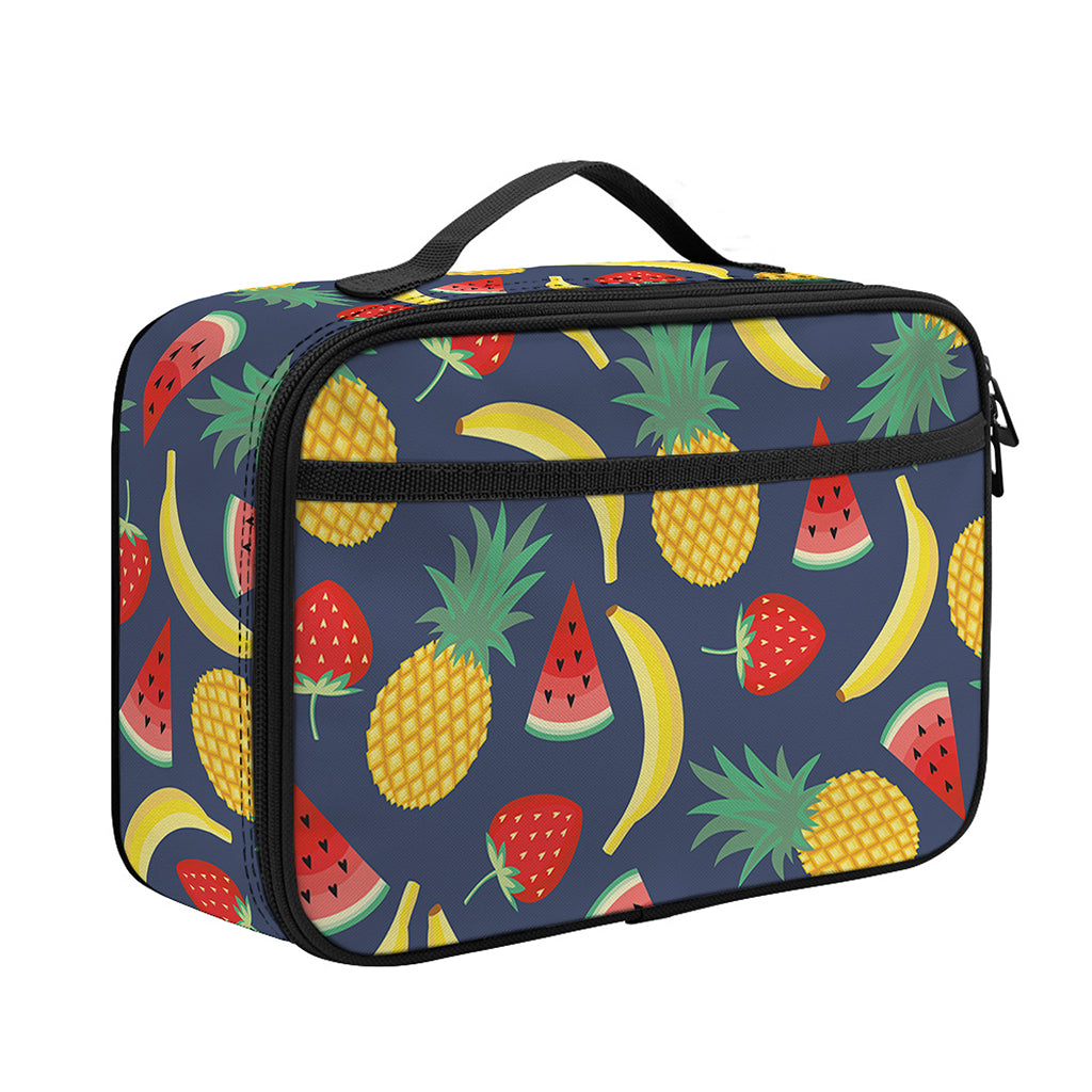 Cute Tropical Fruits Pattern Print Portable Lunch Bag