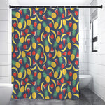 Cute Tropical Fruits Pattern Print Premium Shower Curtain