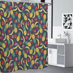 Cute Tropical Fruits Pattern Print Premium Shower Curtain