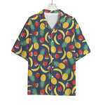 Cute Tropical Fruits Pattern Print Rayon Hawaiian Shirt