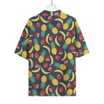 Cute Tropical Fruits Pattern Print Rayon Hawaiian Shirt