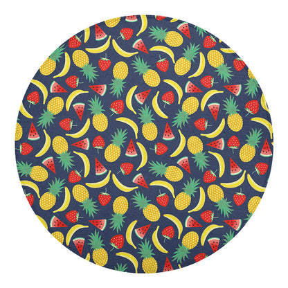 Cute Tropical Fruits Pattern Print Round Blanket