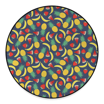 Cute Tropical Fruits Pattern Print Round Floor Mat