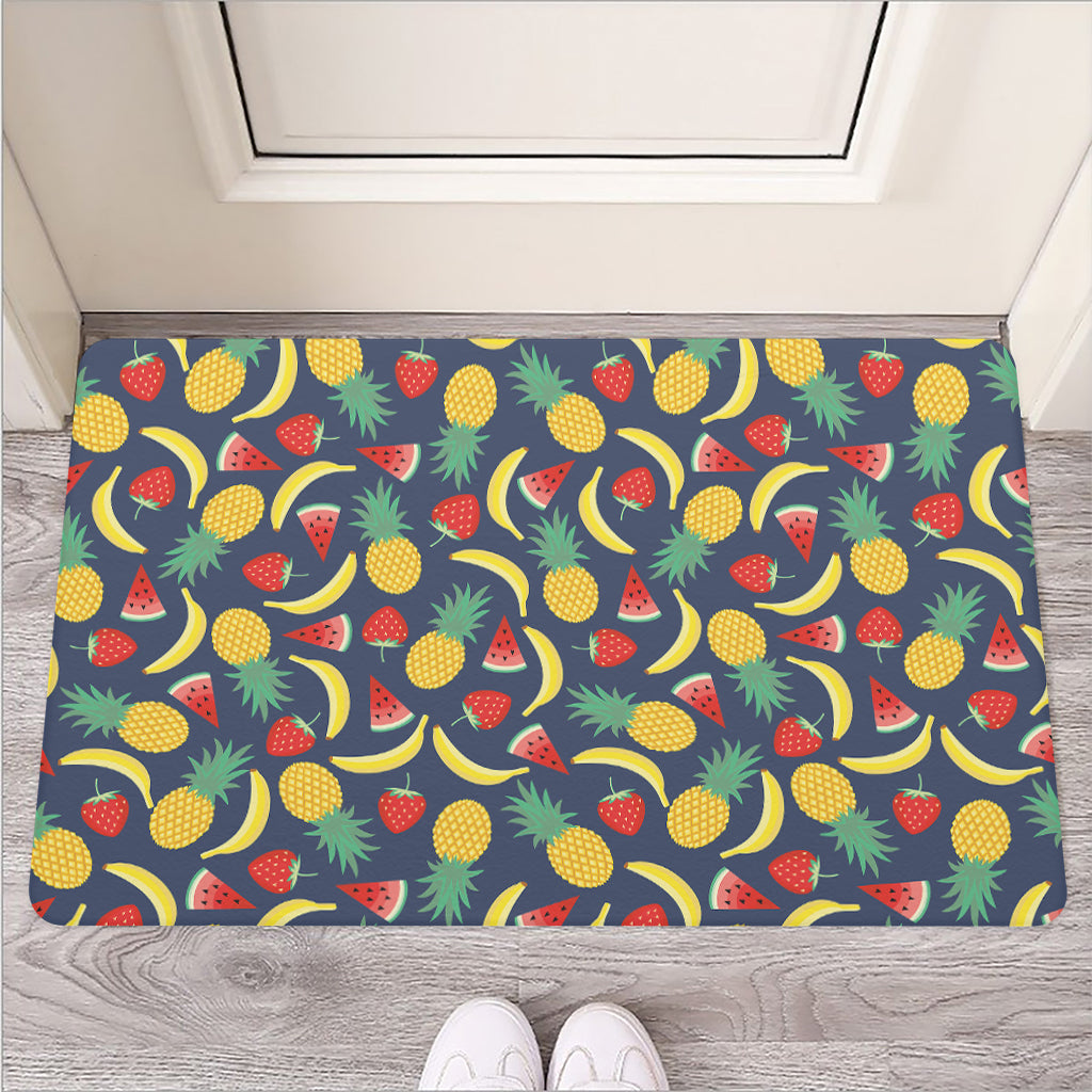 Cute Tropical Fruits Pattern Print Rubber Doormat