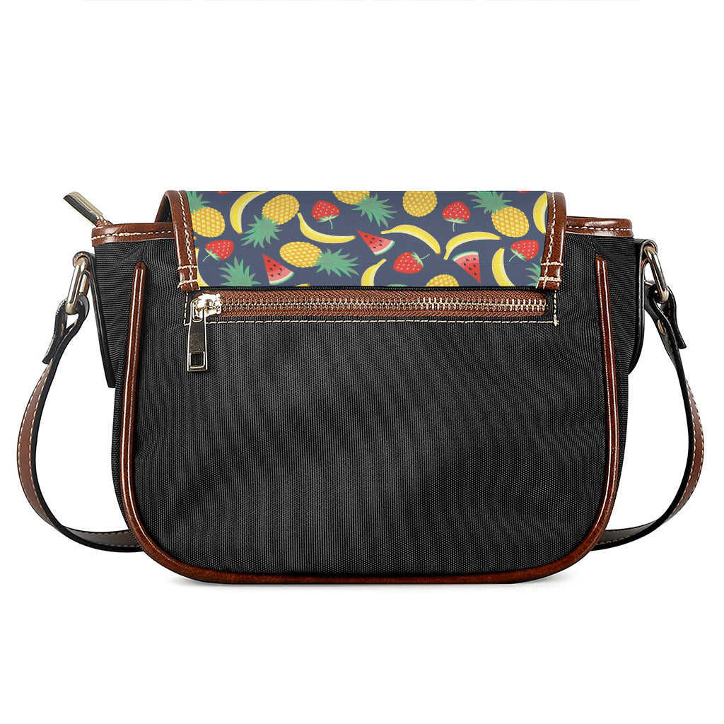 Cute Tropical Fruits Pattern Print Saddle Bag