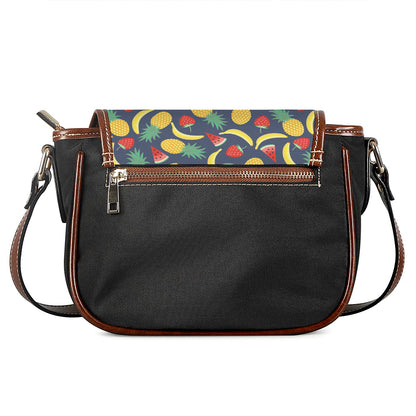 Cute Tropical Fruits Pattern Print Saddle Bag