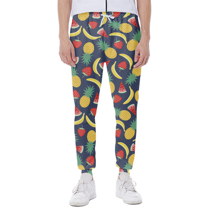 Cute Tropical Fruits Pattern Print Scuba Joggers