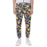 Cute Tropical Fruits Pattern Print Scuba Joggers