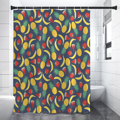 Cute Tropical Fruits Pattern Print Shower Curtain