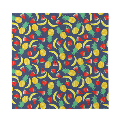 Cute Tropical Fruits Pattern Print Silk Bandana