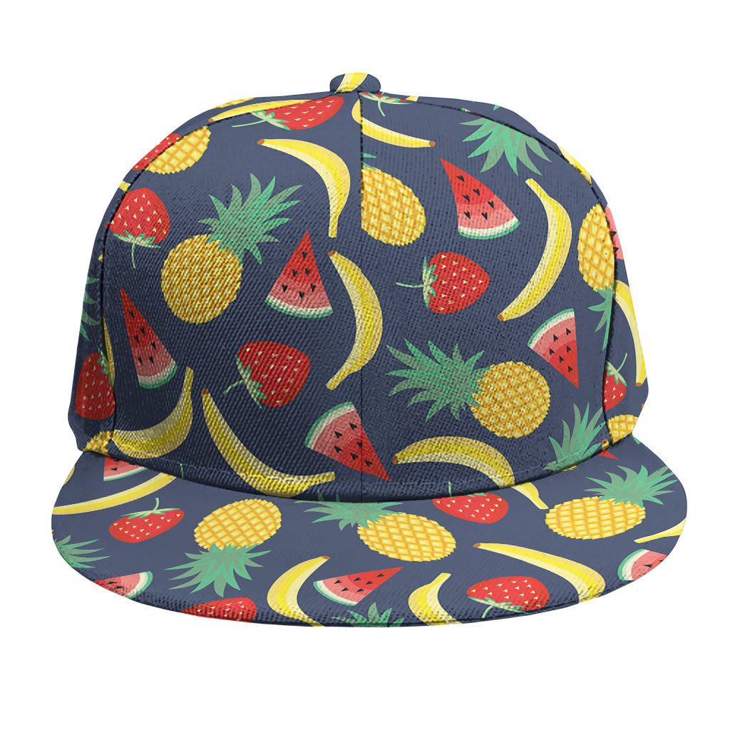 Cute Tropical Fruits Pattern Print Snapback Cap