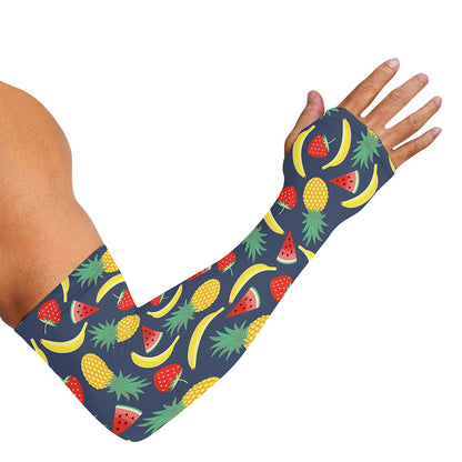 Cute Tropical Fruits Pattern Print Sun Protection Arm Sleeves