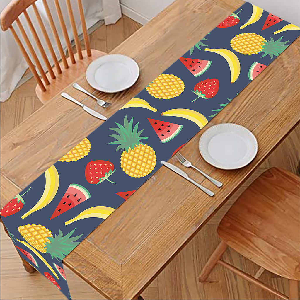 Cute Tropical Fruits Pattern Print Table Runner